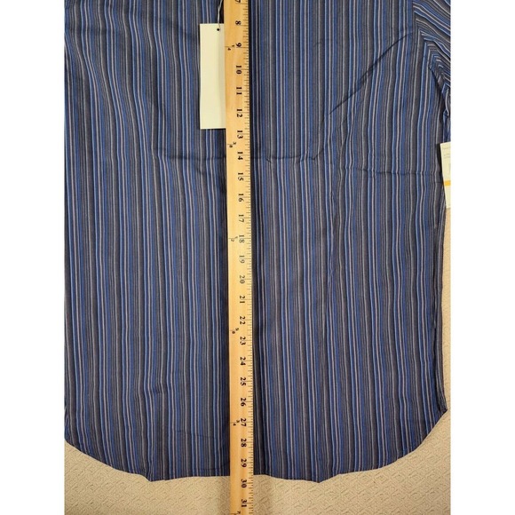 Perry Ellis Shirt Mens Small S Blue Stiped Newbury Key Button Up Cotton NWT 2 - Picture 6 of 12